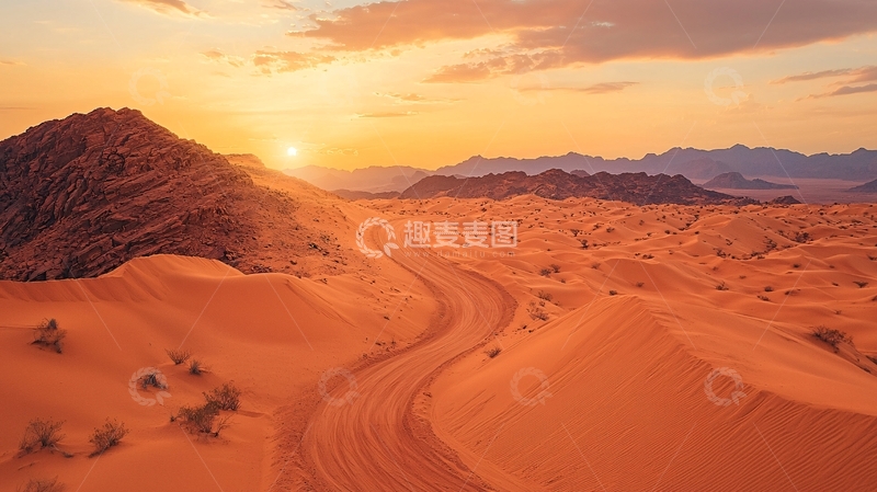 高清大图下载【趣麦麦图】沙漠日落景观