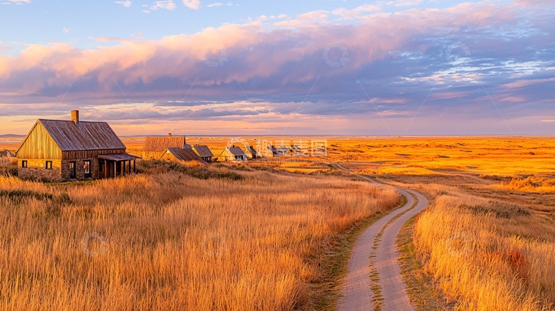 高清大图下载【趣麦麦图】孤独小屋的田园风光