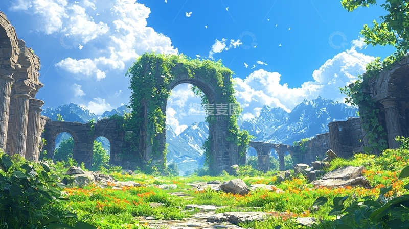 高清大图下载【趣麦麦图】梦幻遗迹风景