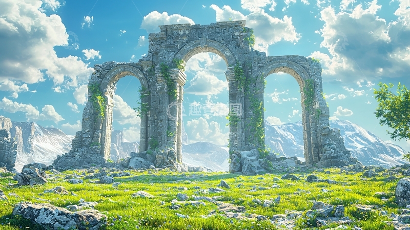 高清大图下载【趣麦麦图】遗迹拱门高清图片