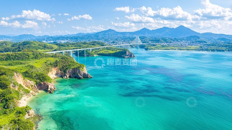 高清大图下载【趣麦麦图】碧海蓝天下的海岸风光