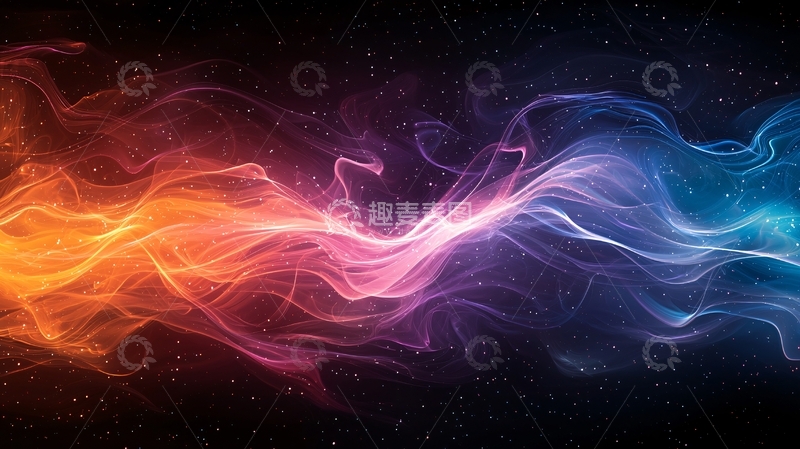 高清大图下载【趣麦麦图】绚丽多彩的抽象光线背景