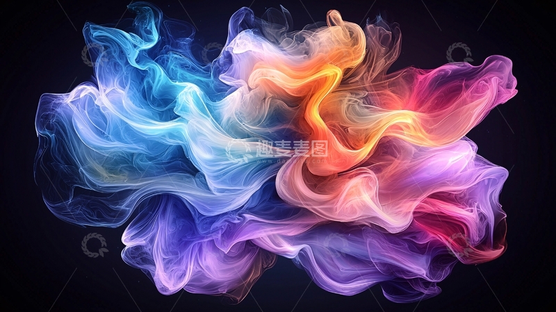 高清大图下载【趣麦麦图】彩色烟雾在空中扩散