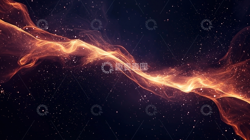 高清大图下载【趣麦麦图】宇宙星云的橙色光芒