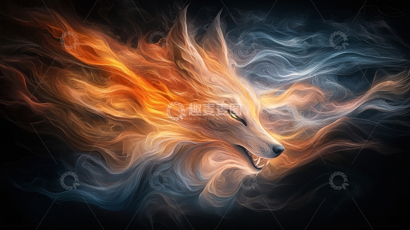 高清大图下载【趣麦麦图】火焰与冰霜之狼