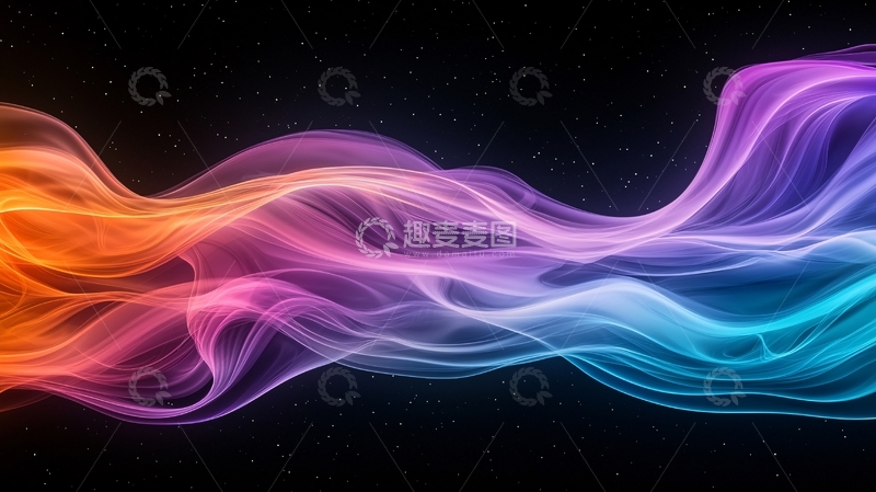 高清大图下载【趣麦麦图】彩色烟雾状流动背景