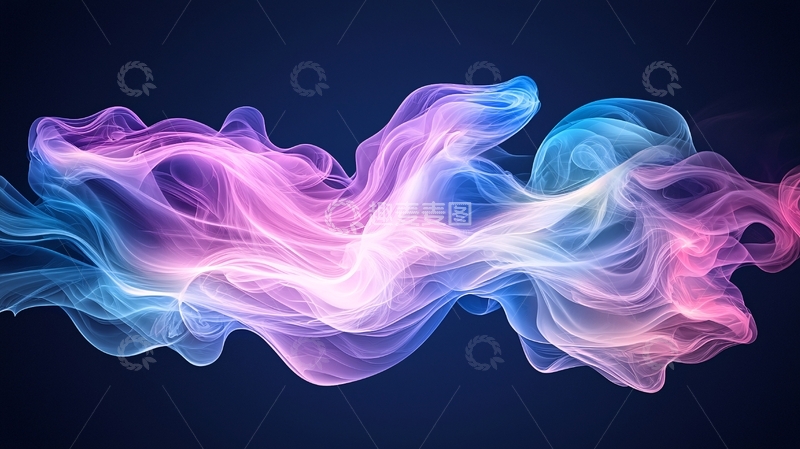 高清大图下载【趣麦麦图】粉蓝渐变烟雾流动背景
