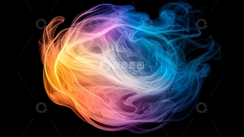 高清大图下载【趣麦麦图】彩色烟雾在黑暗中
