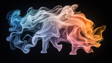 彩色烟雾形成的犀牛轮廓