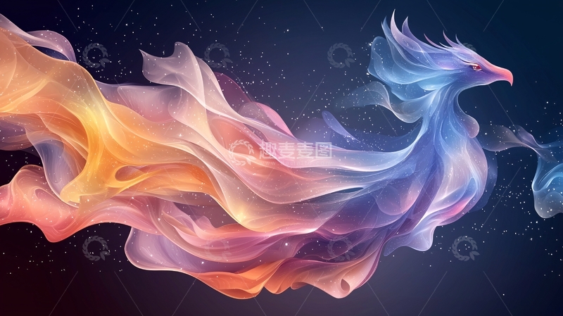 高清大图下载【趣麦麦图】彩色烟雾凤凰
