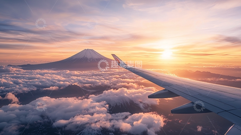 高清大图下载【趣麦麦图】飞机窗外高清图片