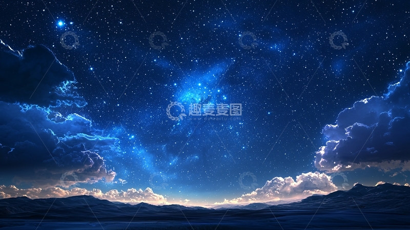 高清大图下载【趣麦麦图】星空下的云层