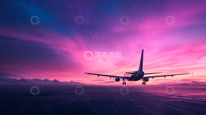 高清大图下载【趣麦麦图】飞机起飞高清图片