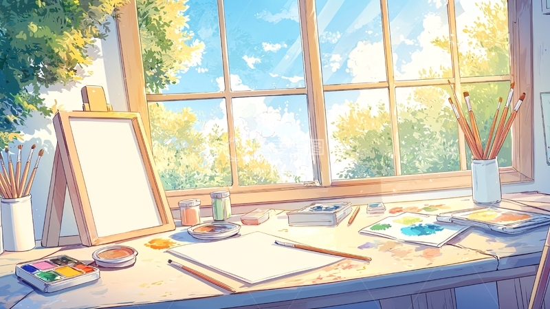高清大图下载【趣麦麦图】绘画工作室高清图片