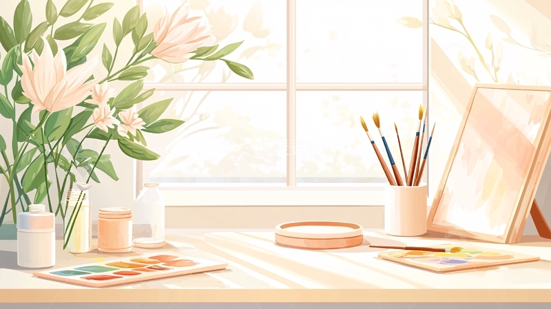 高清大图下载【趣麦麦图】桌面花束画笔阳光