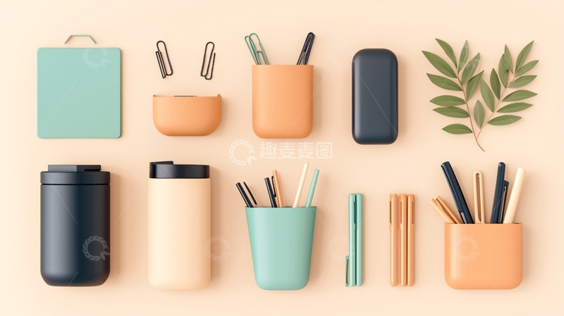 高清大图下载【趣麦麦图】办公桌面文具用品静物