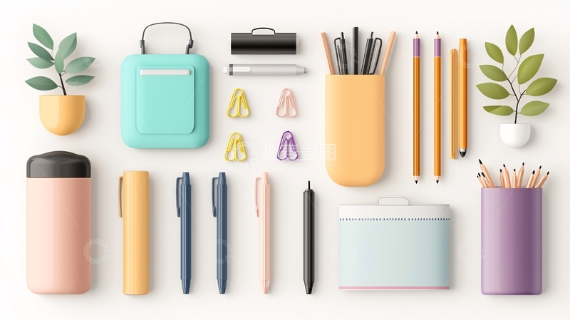 高清大图下载【趣麦麦图】办公桌面文具静物