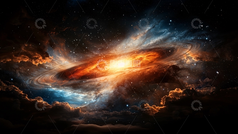 高清大图下载【趣麦麦图】璀璨星云环绕中心耀眼光芒