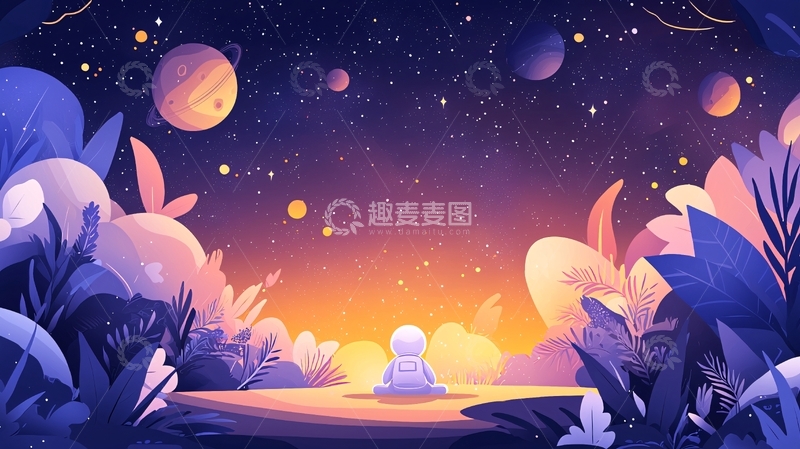 高清大图下载【趣麦麦图】梦幻星空背景