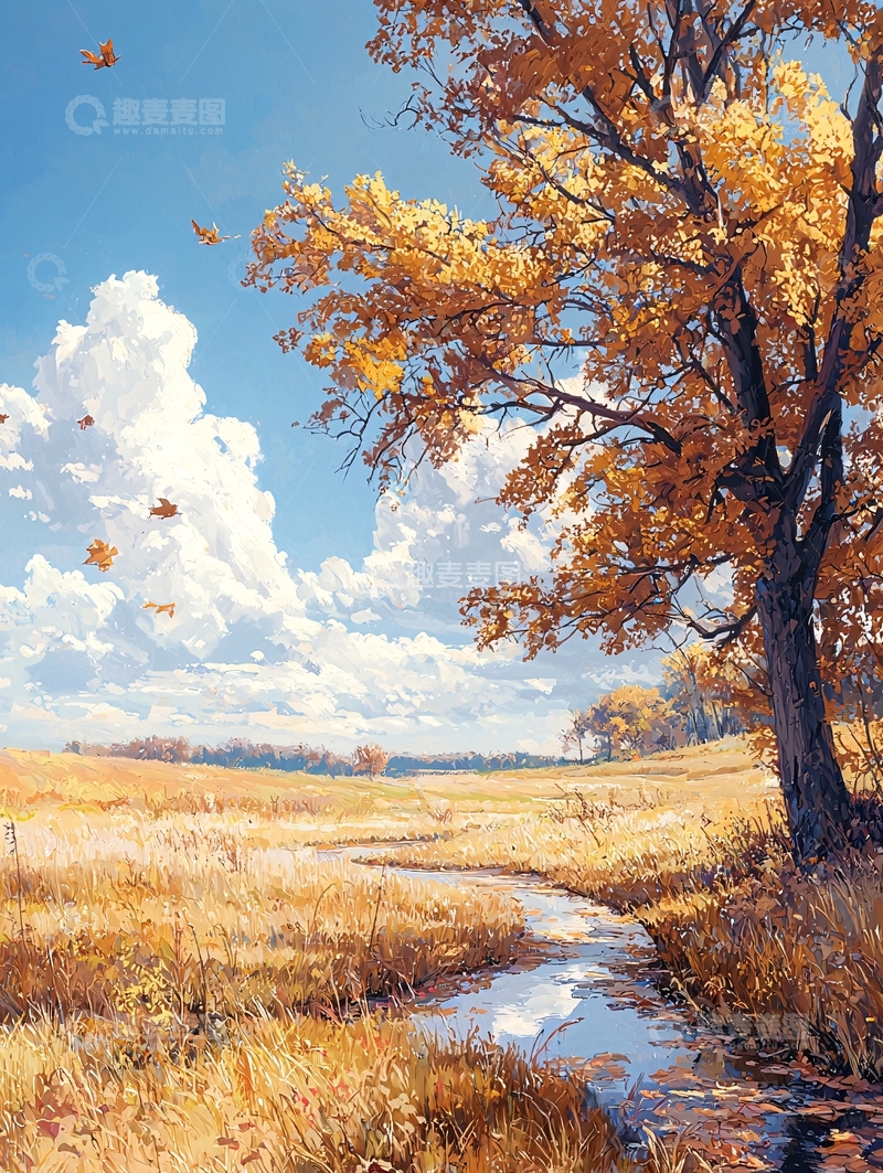 高清大图下载【趣麦麦图】金黄秋景高清图片