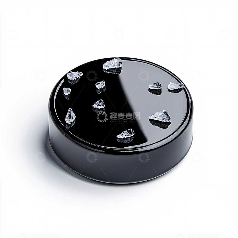 高清大图下载【趣麦麦图】黑色光面圆形物体上的水滴
