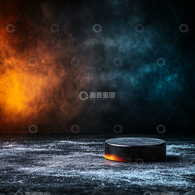 高清大图下载【趣麦麦图】冰球在冰面上