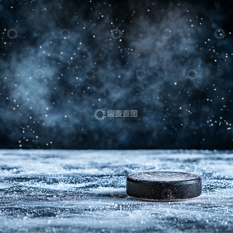 高清大图下载【趣麦麦图】冰球在冰面上