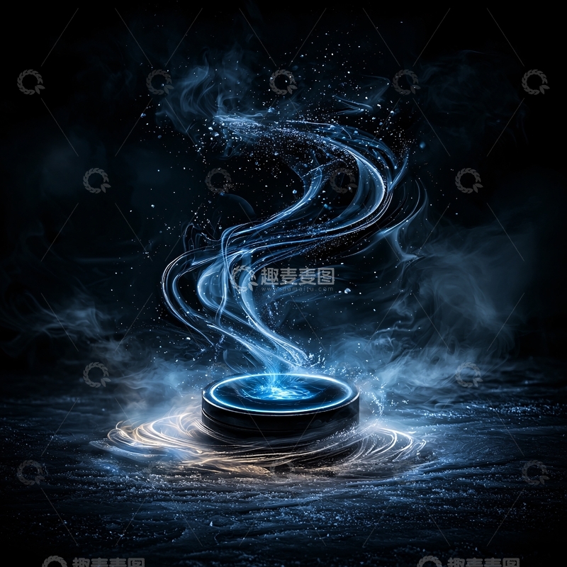 高清大图下载【趣麦麦图】蓝色烟雾缭绕的能量源