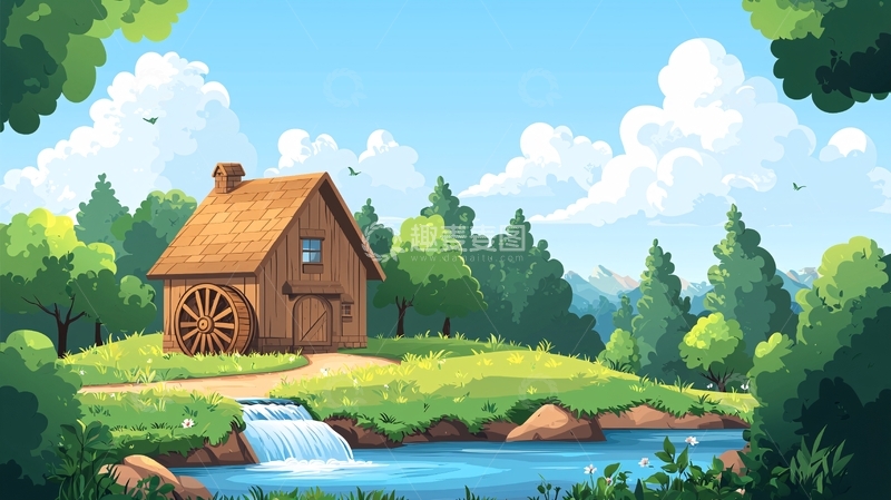 高清大图下载【趣麦麦图】卡通小屋高清图片