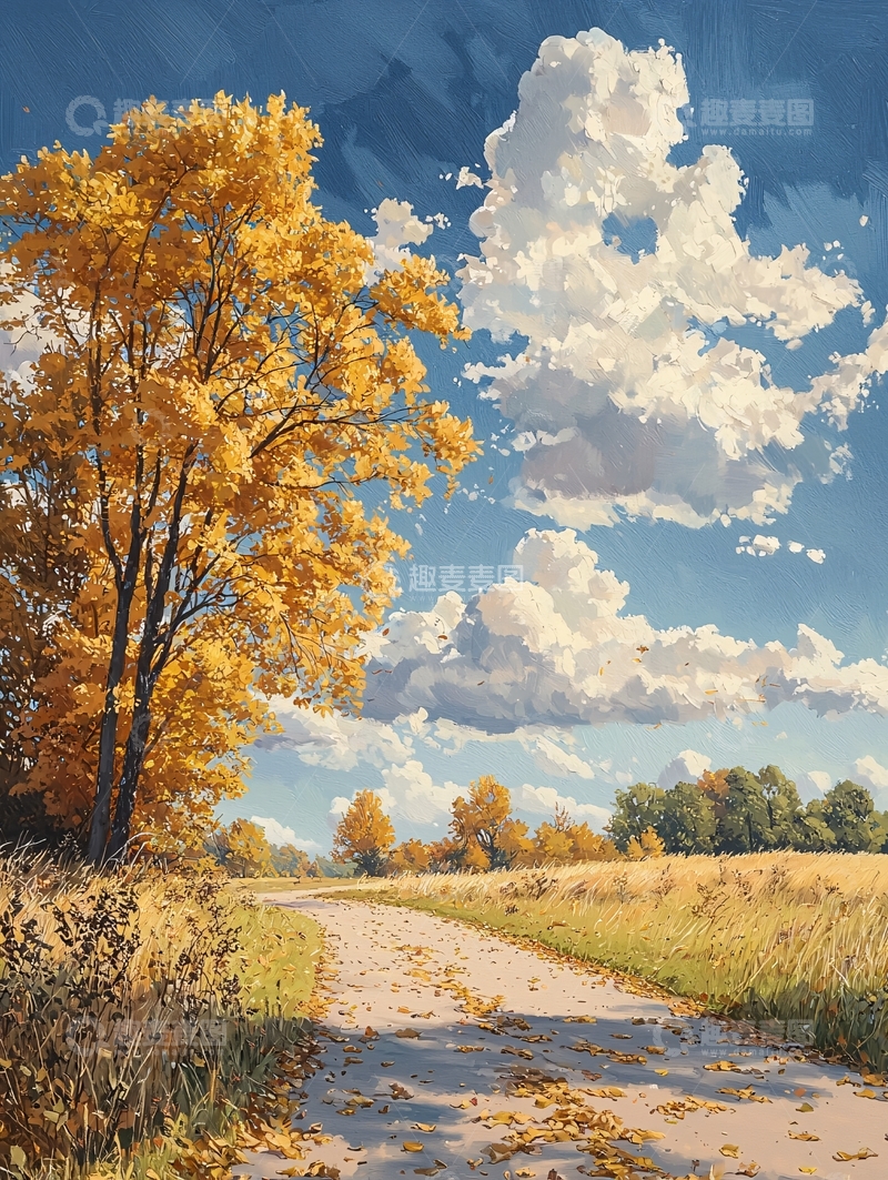 高清大图下载【趣麦麦图】金秋时节的乡间小路