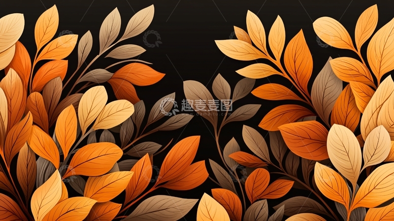高清大图下载【趣麦麦图】秋叶组成的艺术背景