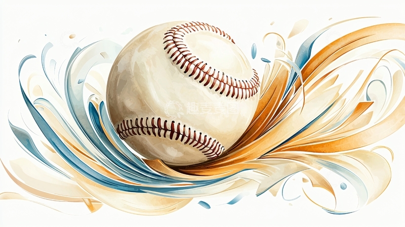 高清大图下载【趣麦麦图】动感棒球运动插画素材
