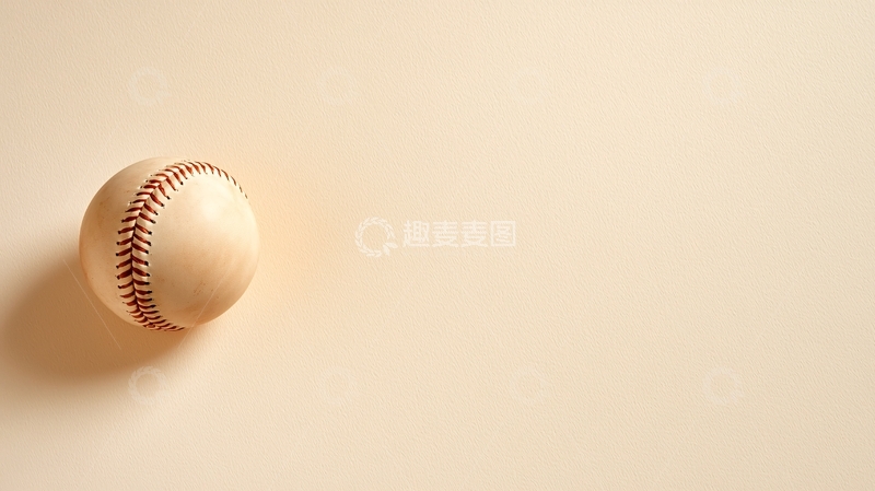 高清大图下载【趣麦麦图】米色背景上的棒球