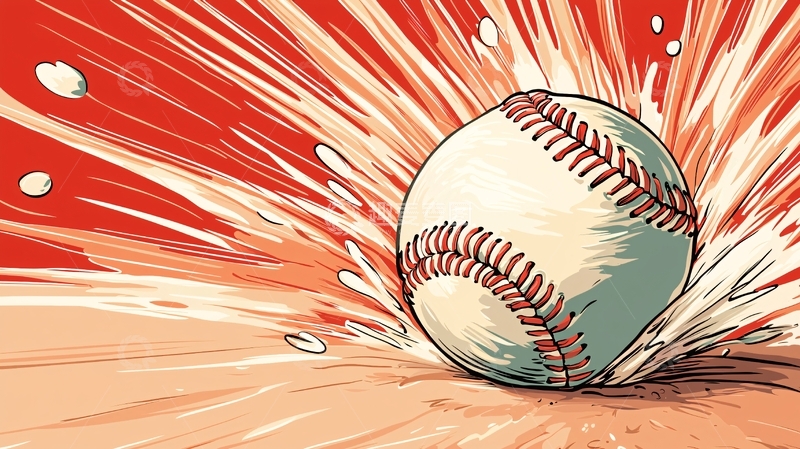 高清大图下载【趣麦麦图】棒球运动瞬间动态插画