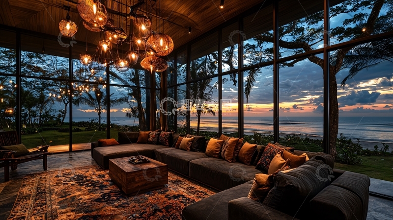 高清大图下载【趣麦麦图】海景房客厅全景图