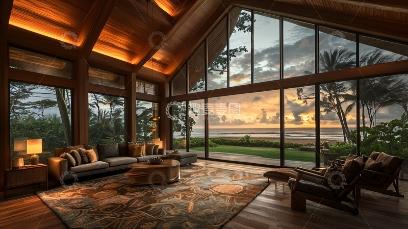 高清大图下载【趣麦麦图】豪华海景木屋别墅