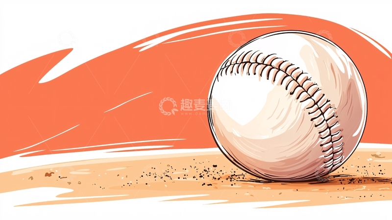高清大图下载【趣麦麦图】棒球运动插画素材