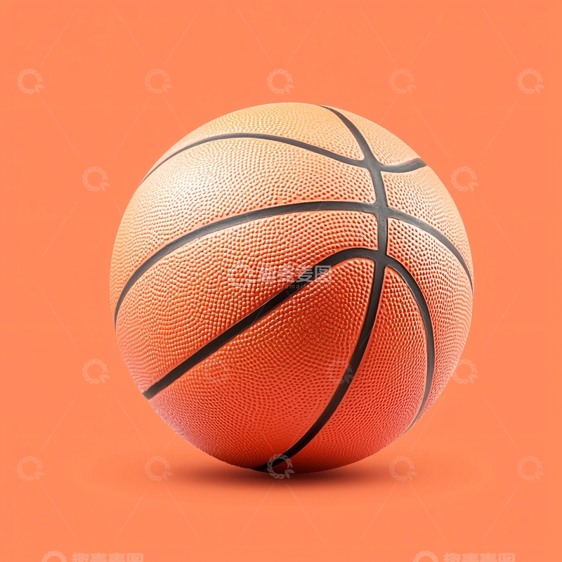 高清大图下载【趣麦麦图】橙色背景上的篮球