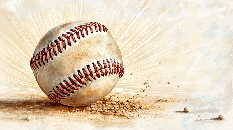 高清大图下载【趣麦麦图】棒球击打效果插画素材