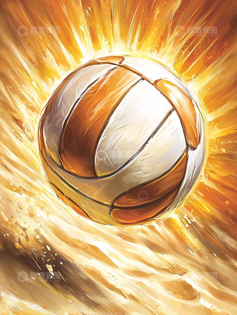 高清大图下载【趣麦麦图】发光的排球高清图片