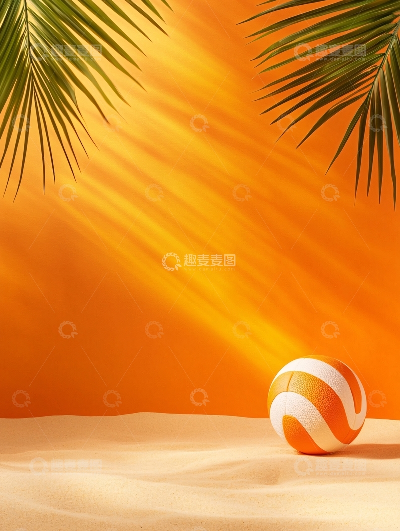 高清大图下载【趣麦麦图】热带橙色背景