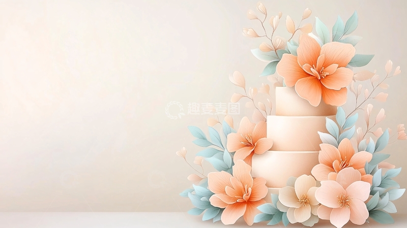 高清大图下载【趣麦麦图】精致的奶油蛋糕