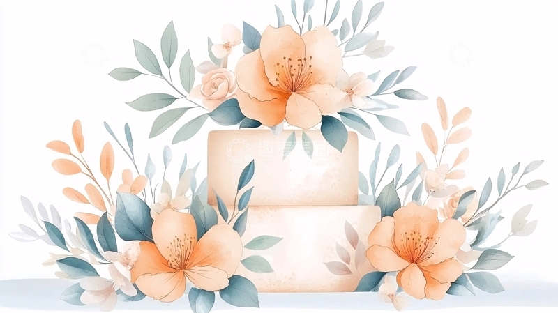 高清大图下载【趣麦麦图】水彩花卉框架