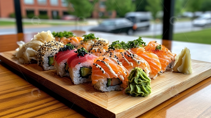 高清大图下载【趣麦麦图】美味日式寿司卷拼盘