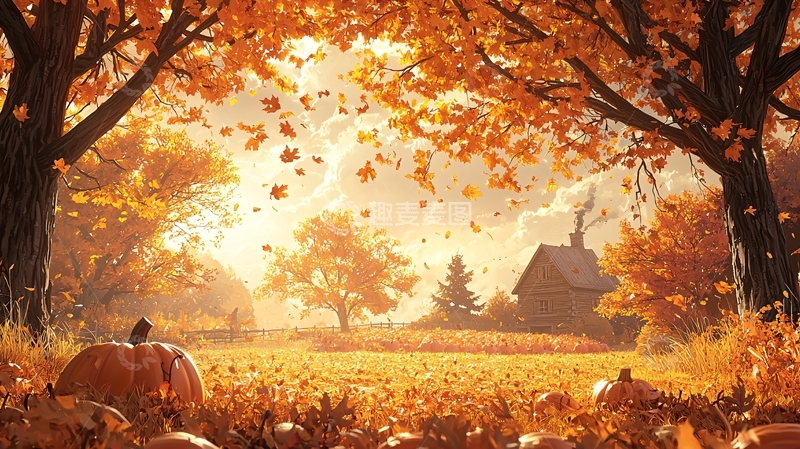 高清大图下载【趣麦麦图】金秋田园风光