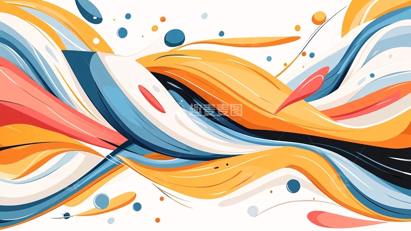 高清大图下载【趣麦麦图】彩色线条流动背景