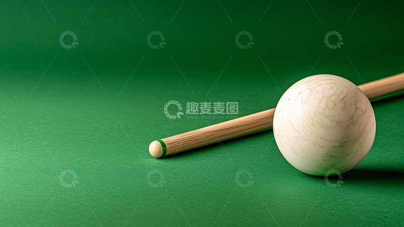 高清大图下载【趣麦麦图】台球杆和白色球
