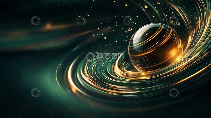 高清大图下载【趣麦麦图】光线环绕的球体