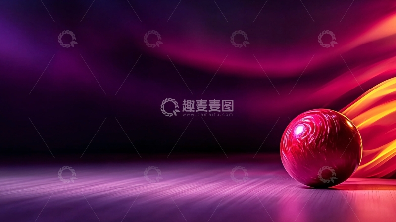 高清大图下载【趣麦麦图】红色球体在紫色背景中
