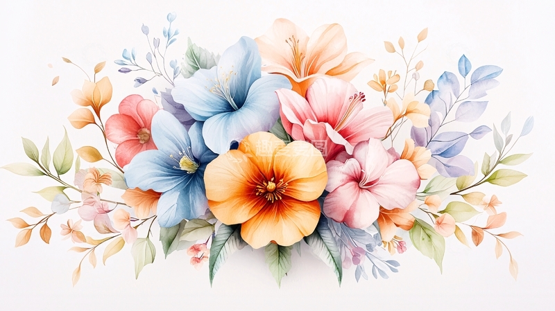 高清大图下载【趣麦麦图】水彩花卉高清图片